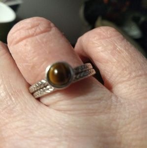 Tiger's Eye stacking rings 7.5